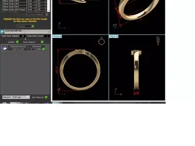 Band 3dm Render Details diamond ring gold 3D print model buy