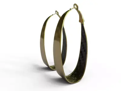 Gold ear ring Free low-poly 3D model