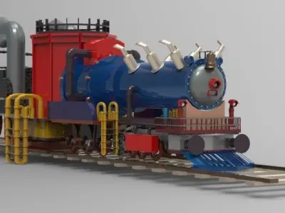 stream bullet engine Free low-poly 3D model