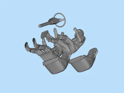 3D print ready Pilot Rally race car male Racing Driver  3D print model