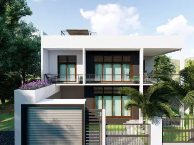 Modern House  Low-poly 3D model purchase