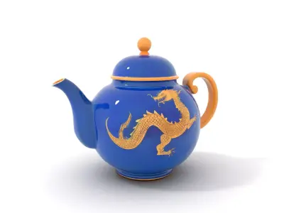 Dragon Porcelain Teapot model pack Low-poly 3D model