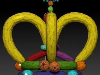 KING CROWN balloon Low-poly 3D model