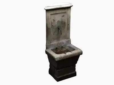 Photo-realistic 3D-Scanned Fountain Low-poly 3D model