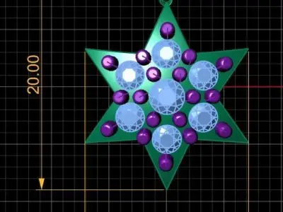 DIAMOND AND STAR PENDANT 3D PRINTABLE MODEL 3D print model