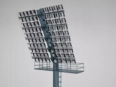 Stadium light large box Low-poly 3D model