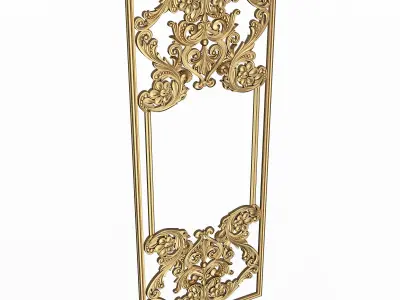 Boiserie Carved Decoration Panel 02 Low-poly 3D model