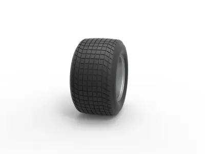 Wheel of Vintage Dirt race car V2 Scale 1 to 25 3D print model
