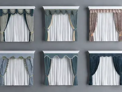  European-style Curtains 3D model