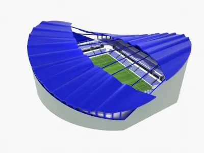 Soccer Stadium Low-poly 3D model 15
