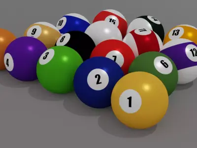 8ball Pool Balls Low-poly 3D model