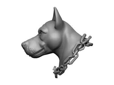 pitbull head 3D print model