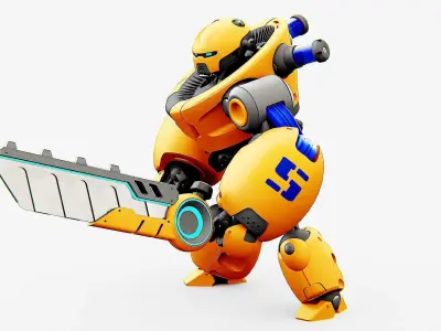 BATTLE DROID MEGALON Rigged for Unreal Engine - Unity - MIXAMO 3D model