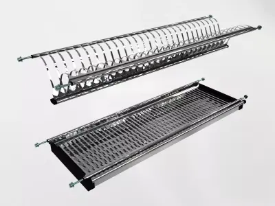 Modern Stainless Steel Dish Rack 3D model