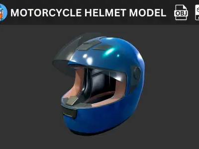 Motorcycle Helmet 3D Model 3D model