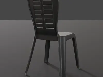 Stackable Plastic Chair Low-poly 3D model