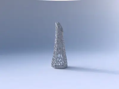 Vase top bent hexagon with dense organic lattice 3D print model