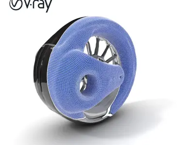 Futuristic Wheel Model Pack with Three Detail Levels Low-poly 3D model