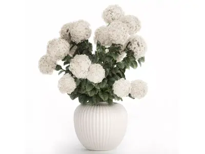 Festive Bouquet In A Ceramic Vase White Hydrangea 580 3D model