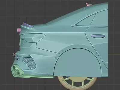 Audi RS3 2024  Rear Side  High-Quality 3D Printable Model 3D print model