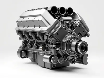 V8 Engine Rugged Design model pack Low-poly 3D model