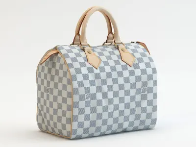 Speedy 25 Hand Bag Checker Blue Low-poly 3D model