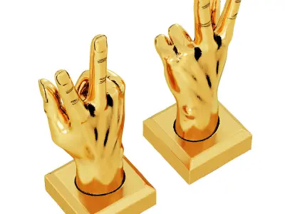 Statuette Hand Gesture Victory 3D model