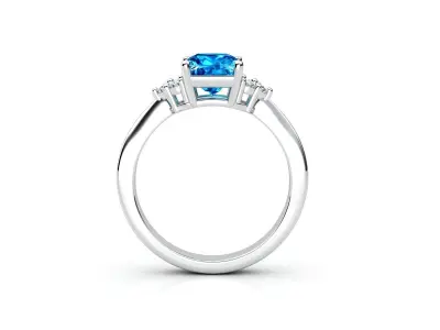 ZDR024 topaz and diamond ring 3D print model