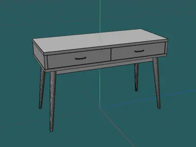 Mid Century Modern Desk Free low-poly 3D model