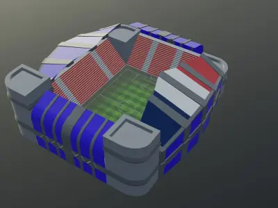 Football Stadium - France Low-poly 3D model