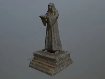 statue 1 of monk Low-poly 3D model