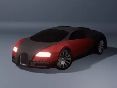 Low Poly Bugatti Veyron Low-poly 3D model