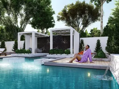 villa with pool 3D model