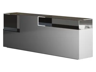 Black glass sideboard 3D model
