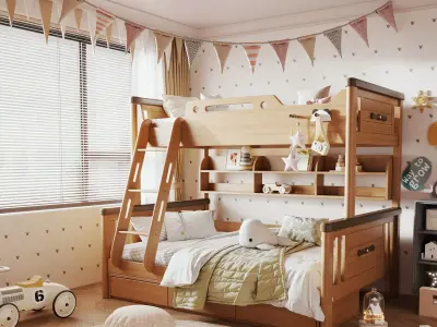 Cozy Kids Bedroom 059 3D model