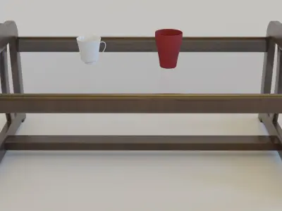 Table - Glass Low-poly 3D model