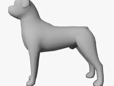 Low Poly Rottweiler boxer dog Low-poly 3D model