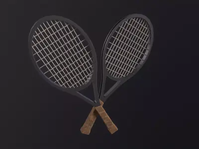 Tennis Racquet 3D Model Low-poly 3D model