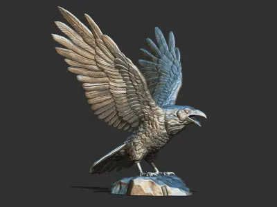 Raven spread its wings 3D print model