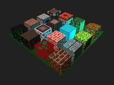 Cube voxel Free low-poly 3D model