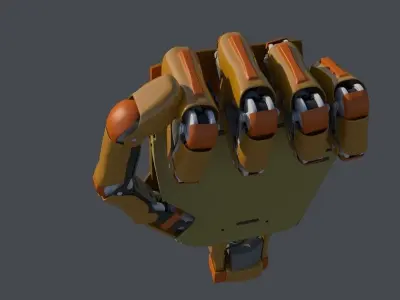 Hand robotic rigged 3D model
