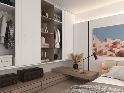 Modern Bedroom Scene 31 3D model