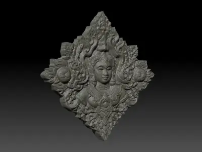 Thai Ornament Decor Bas Relied 01 - 231005 3D print model