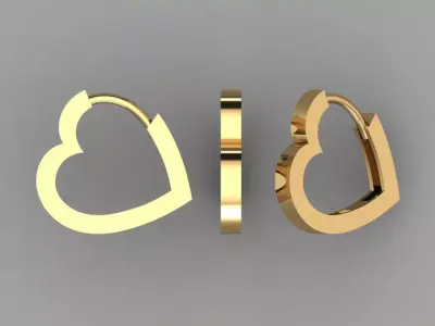 Heart Earrings Nd 3D print model