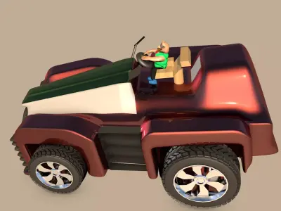 Car For Video Games  Eight Low-poly 3D model