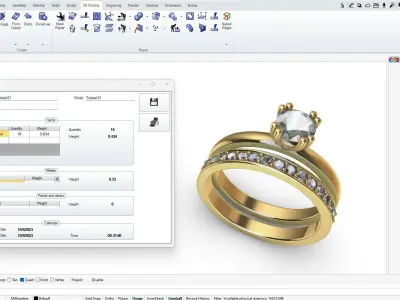 Solitaire and Wedding band Rings Free 3D print model