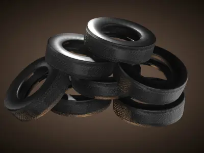wheels without disks Free low-poly 3D model