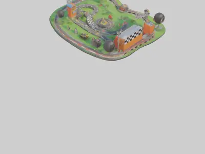 Cartoon Race Track model 3D model