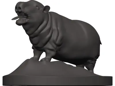 Hippopotamus hogwarts hippogriff figurine 3D model