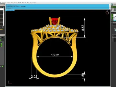  Elegant Multi Layer Floral Diamond Ring for Women  3268 3D print model